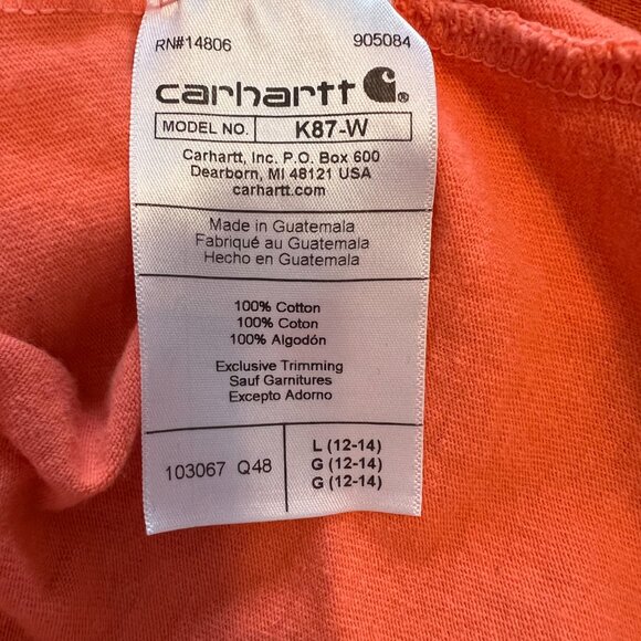 Ladies Carhartt Orange Short Sleeve Crew Tee Pre-owned Size L/12-14‎ Loos… - Picture 6 of 8